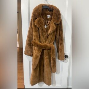 NWT Fur Rust color long coat.